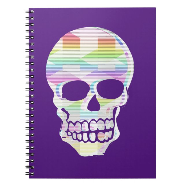 Cuaderno Calavera de brillo de color (Frente)