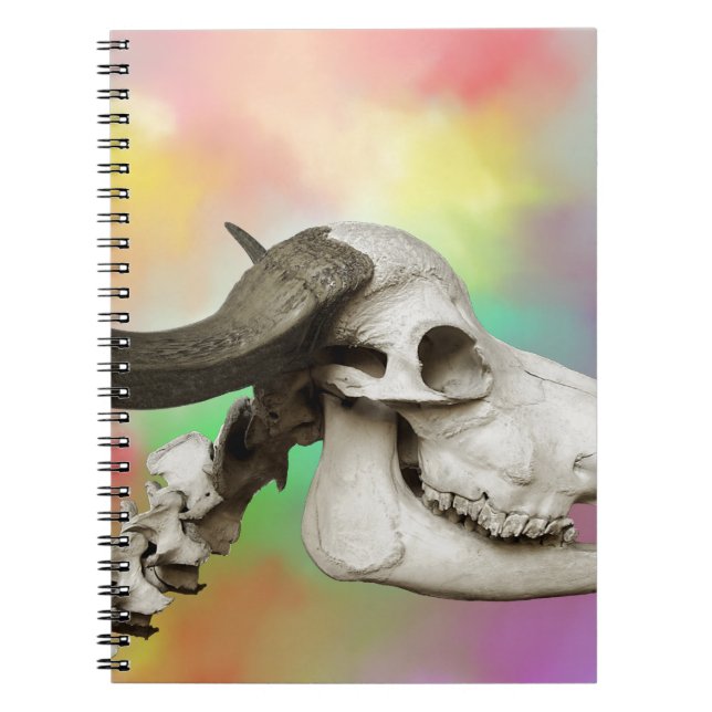 Cuaderno Calavera de búfalo en fondo acuarela (Frente)