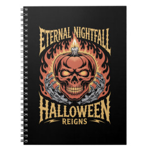 Cuaderno Calavera de calabaza de Halloween de la noche eter