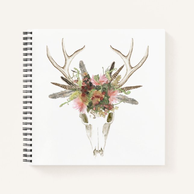 Cuaderno Calavera de ciervos y flores (Anverso)