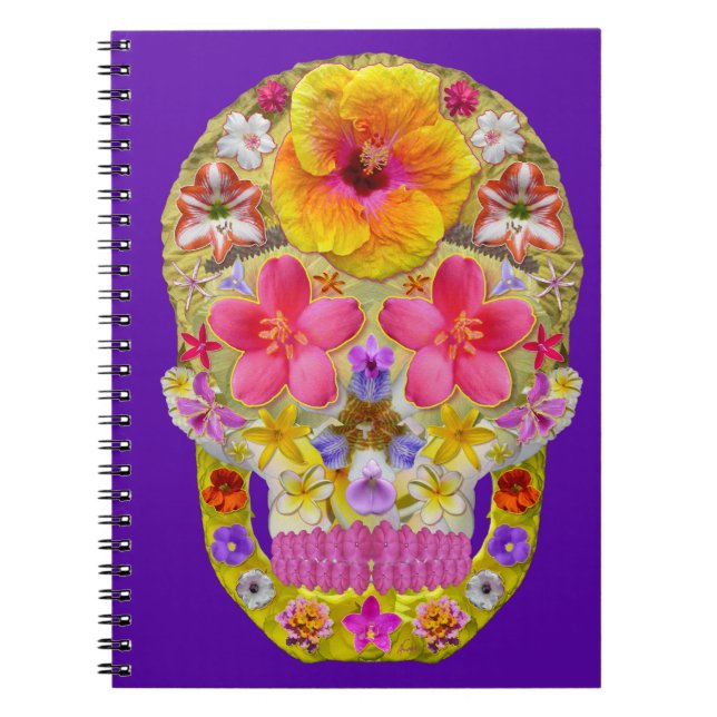 Cuaderno Calavera de flores 4 - Tropical (Frente)