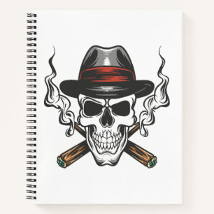 Cuaderno Calavera de gánster con sombrero fedora