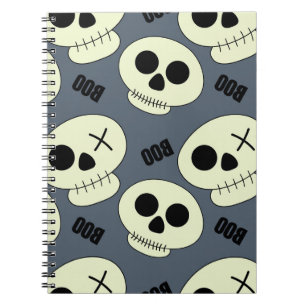 Cuaderno Calavera de Halloween, Diseño Infantil Boo.