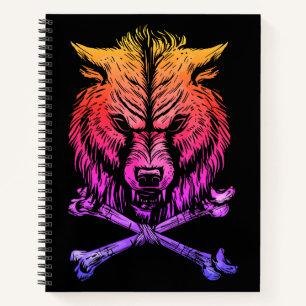 Cuaderno Calavera de lobo y huesos cruzados