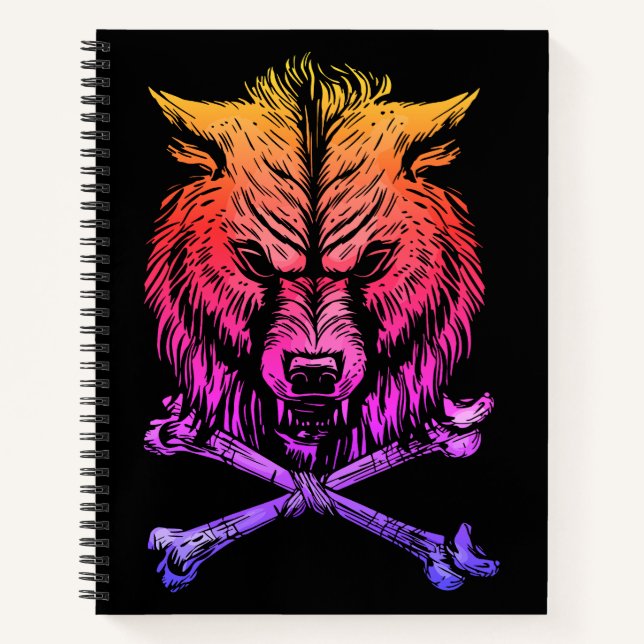 Cuaderno Calavera de lobo y huesos cruzados (Anverso)