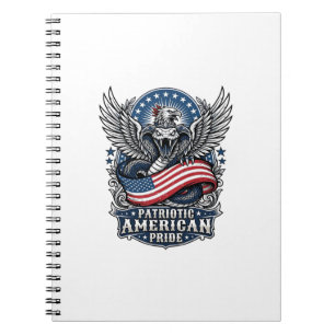 Cuaderno Calavera de serpiente patriótica híbrido de bestia