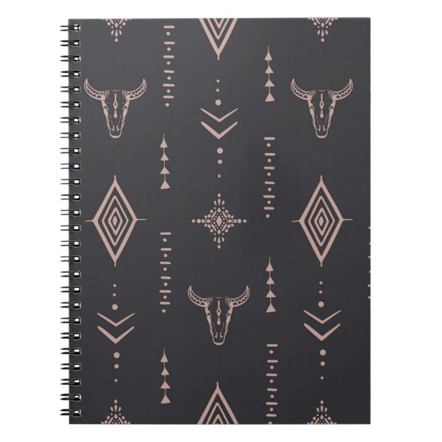 Cuaderno Calavera de toros de Boho, de etnia transparente. (Frente)