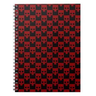 Cuaderno Calavera en negrita en rojo de sangre en negro