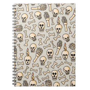 Cuaderno Calavera, esqueleto y huesos mano sin soldadura dr