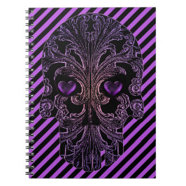 Cuaderno Calavera filigrana en tonos morados