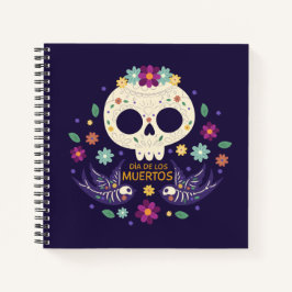 Cuaderno Calavera floral de colores Dia de Muertos | Cuader