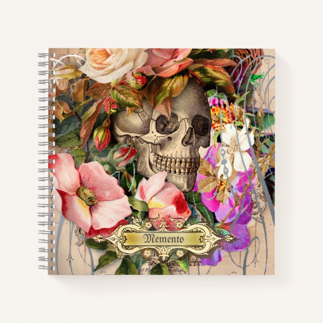 Cuaderno Calavera floral vintage (Anverso)