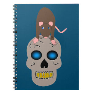 Cuaderno Calavera gótica y Rat Halloween