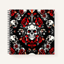 Cuaderno Calavera gótica y Rosas - Día de los muertos