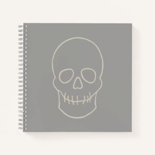 Cuaderno Calavera - Gris fantasma y blanco óseo