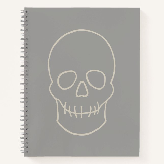 Cuaderno Calavera - Gris fantasma y blanco óseo (Anverso)