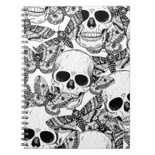 Cuaderno Calavera, mariposas: patrón de cosecha a mano