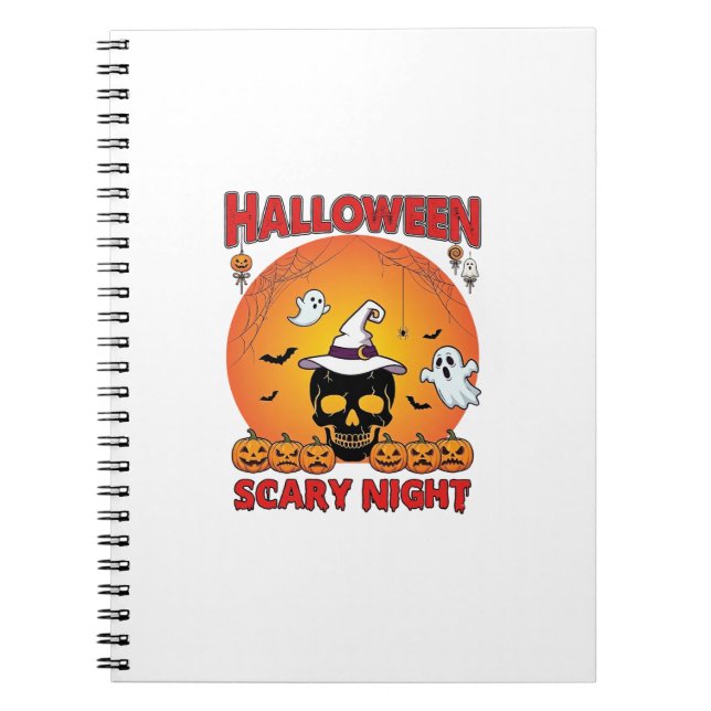 Cuaderno Calavera Noche de Brujas de Halloween Sombrero de  (Frente)