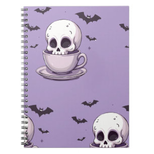 Cuaderno Calavera Pastel Goth en Taza de Té
