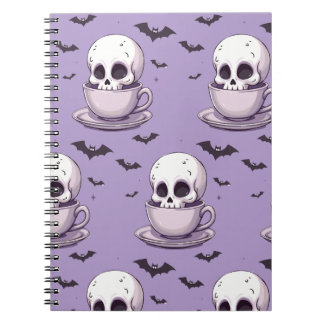 Cuaderno Calavera Pastel Goth en Taza de Té