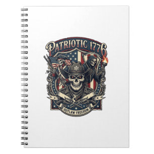 Cuaderno Calavera Patriota Fuera de la Ley Sheriff Patriota