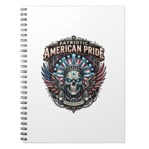 Cuaderno Calavera Patriótica Ciber Libertad Futuro Ciberpun