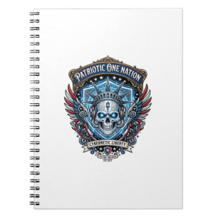 Cuaderno Calavera Patriótica Ciber Libertad Futuro Ciberpun