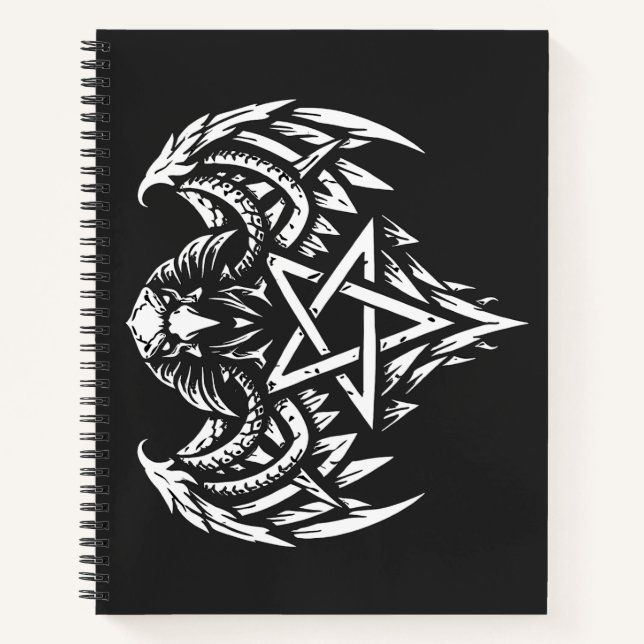 Cuaderno Calavera Pentagrama Tribal de BurnsInhell (Anverso)