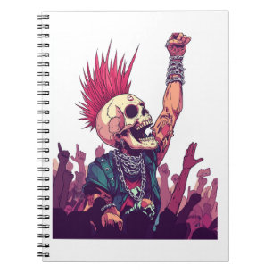 Cuaderno Calavera Punk Divertida Concierto de Rock N� Cr�ne