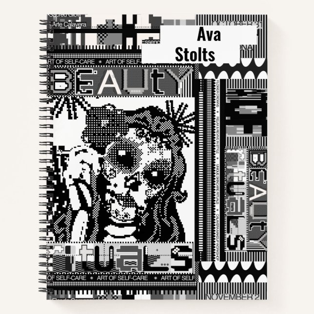 Cuaderno Calavera Rituals Nombre personalizado Bloc de nota (Anverso)