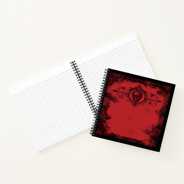 Cuaderno Calavera roja gótica (Interior)