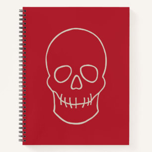 Cuaderno Calavera - Rojo en sangre y blanco óseo