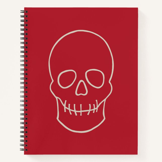 Cuaderno Calavera - Rojo en sangre y blanco óseo (Anverso)