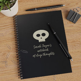 Cuaderno Calavera simple de pensamientos profundos portátil