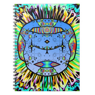 Cuaderno Calavera tatuada colorida v0