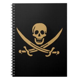 Cuaderno Calavera y Cutlass de Oro Azteca Pirata Calico Jac
