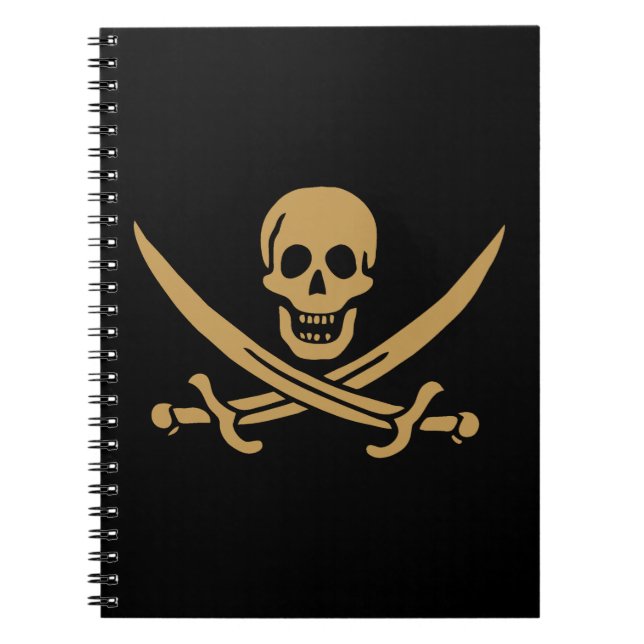 Cuaderno Calavera y Cutlass de Oro Azteca Pirata Calico Jac (Frente)