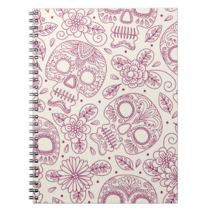Cuaderno Calavera y flores. Fondo Sin Maravillas. da mexica