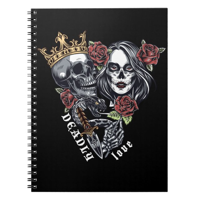 Cuaderno Calavera y rosas de época, amor mortal, (Frente)