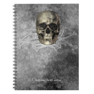 Cuaderno Calavera y una pila de huesos Halloween Gótico