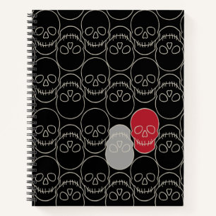 Cuaderno Calaveras - Blanco negro y negro