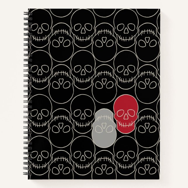 Cuaderno Calaveras - Blanco negro y negro (Anverso)