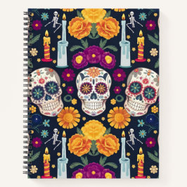 Cuaderno Calaveras de azúcar coloridas - Día de los muertos