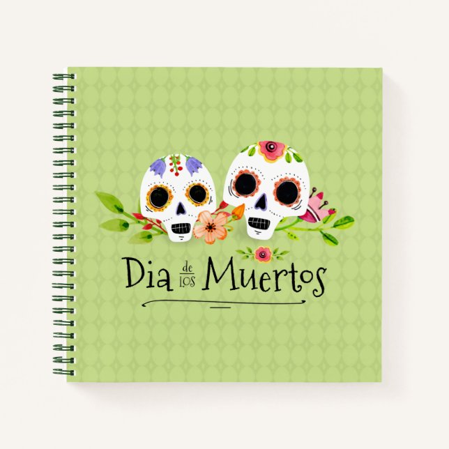 Cuaderno Calaveras de azúcar floral Dia de Muertos | Cuader (Anverso)