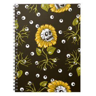 Cuaderno Calaveras de girasoles: patrón único sin fisuras.