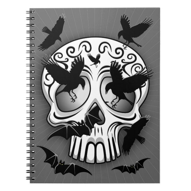 Cuaderno Calaveras decorativas de Halloween (Frente)
