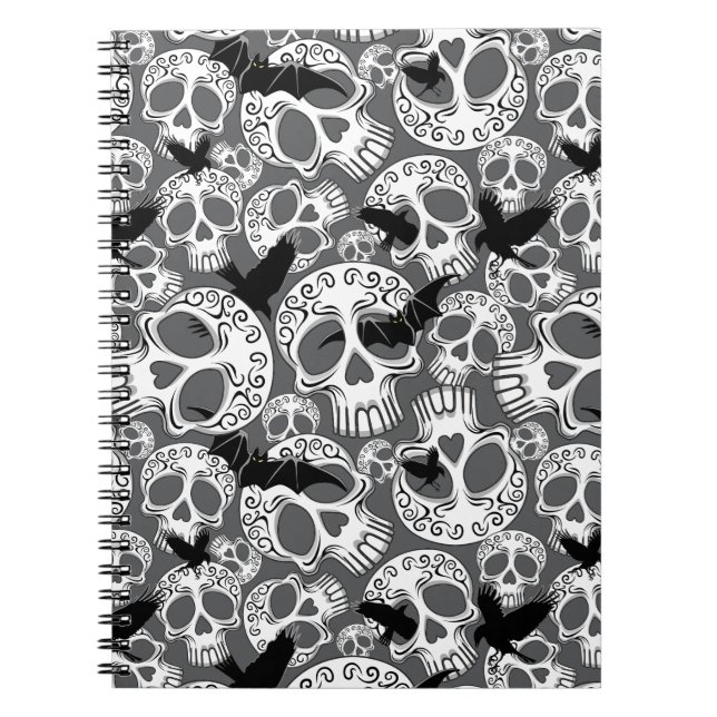 Cuaderno Calaveras decorativas de Halloween (Frente)
