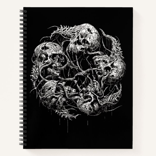 Cuaderno Calaveras Etéreas Entrelazadas en Enredaderas (Anverso)