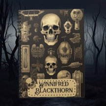 Calaveras góticas vintage, espeluznante monograma