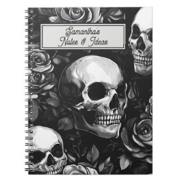 Cuaderno Calaveras góticas y Rosas negros